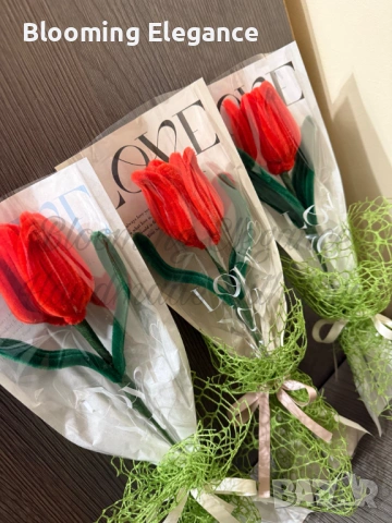 Вечни лалета от плюшена тел - ръчна изработка