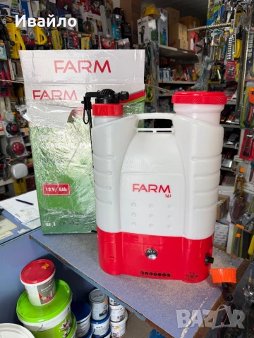 Пръскачка с батерия 16 литра 2/1 работи и ръчно, Farm 12v/8Ah
