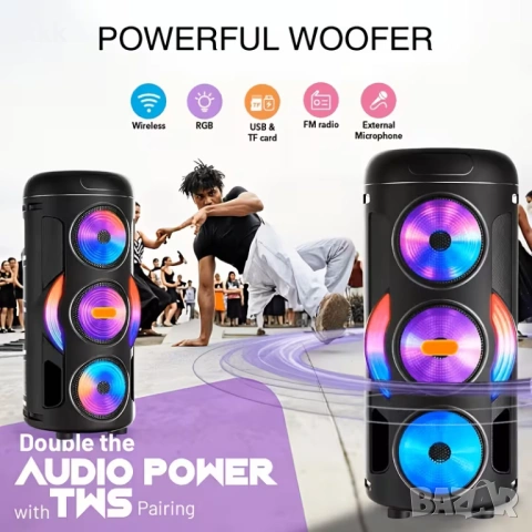 Bluetooth високоговорител, снимка 5 - Bluetooth тонколони - 54640287