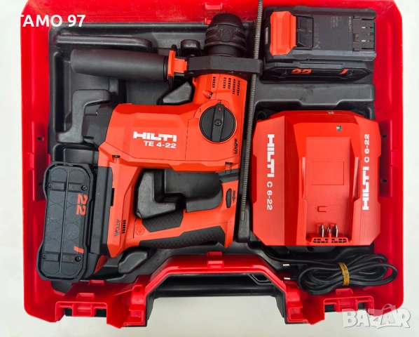 Hilti TE 4-22 Nuron - Безчетков акумулаторен перфоратор 2x22V 5.10Ah като нов!, снимка 2 - Перфоратори - 54479772