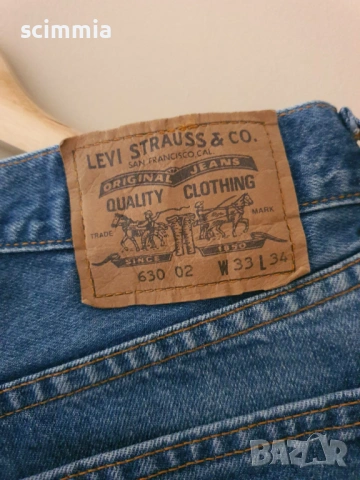Мъжки дънки W33 L34 (размер M) Levi’s 630 Vintage оранжев етикет с прав крачол сини, снимка 9 - Дънки - 54661944