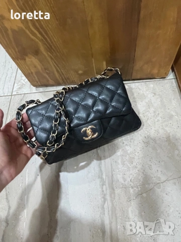 Chanel дамска черна чанта , снимка 3 - Чанти - 55269202