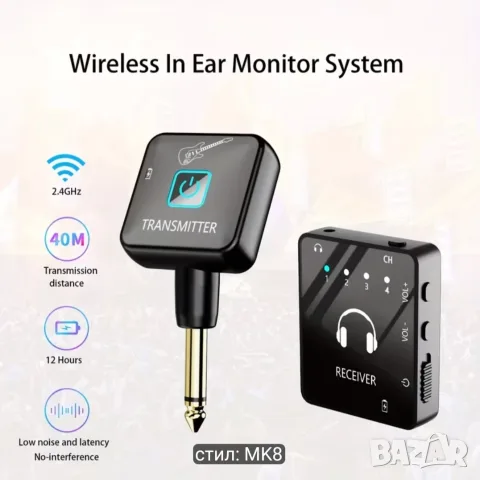Wireless in air monitor system-15€, снимка 9 - Аудиосистеми - 55649159