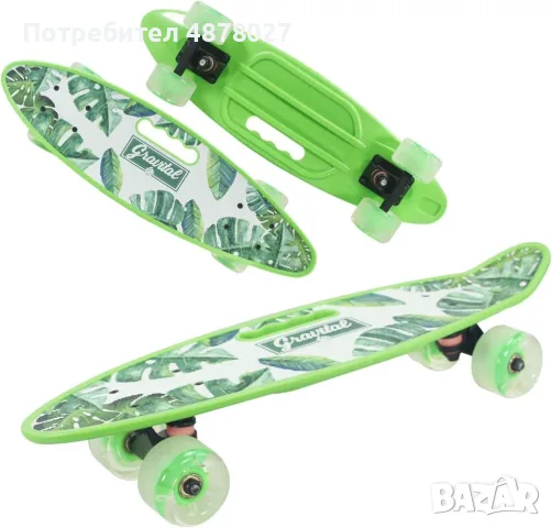 Портативен пени борд Action One ABEC-7,PU,Алуминий, Светещи гуми, снимка 5 - Скейтборд, ховърборд, уейвборд - 55564753