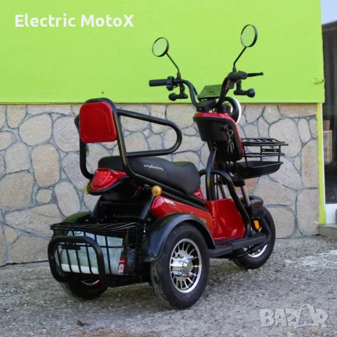 Двуместна електрическа триколка Pudding 1800W-48V-20Ah RED, снимка 4 - Мотоциклети и мототехника - 55411863