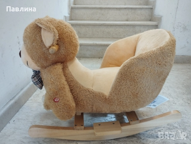 Люлка с форма на плюшено Мече/ Плат и дърво, снимка 7 - Детски люлки - 55223600