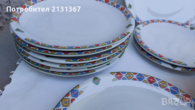 български порцелан,шевица,изида,китка,сервиз, снимка 4 - Сервизи - 55076080
