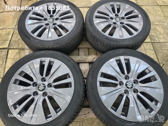 Лети джанти 17ки 5х114.3 Suzuki + зимни гуми 205/50/17 Hankook, снимка 2 - Гуми и джанти - 55289128