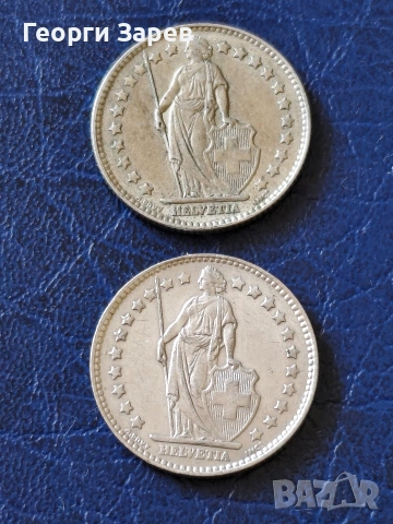 Сребърни монети, Конфедерация Швейцария 1 франк 1963 и1964 год., снимка 3 - Нумизматика и бонистика - 54158882