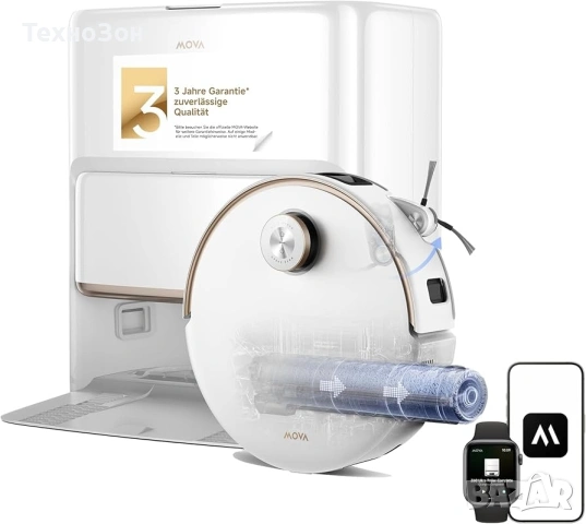 MOVA Z60 Ultra Roller Complete – Робот прахосмукачка с автоматична станция и 1 година гаранция, снимка 5 - Прахосмукачки - 55166315