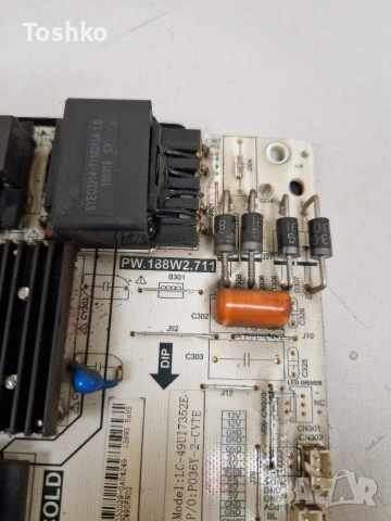 SHARP LC-49UI7352E MAIN BOARD T.MS6488E.U703 POWER BOARD PW.188W2.711 PANEL LSC490FN02-H, снимка 6 - Части и Платки - 55135765