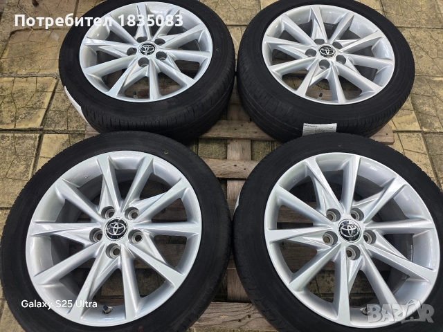 Лети джанти 17ки 5х114.3 Toyota + летни гуми 215/50/17 Toyo, снимка 2 - Гуми и джанти - 55267596