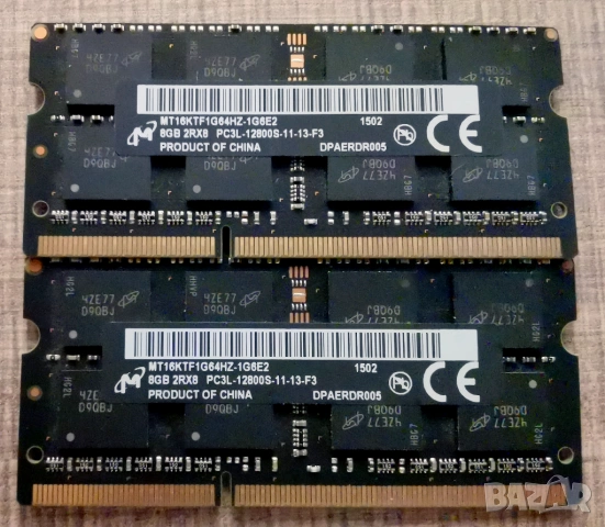 RAM SОDIMM памет 16Gb (2x 8Gb) DDR3L 1600Mhz CL11 1.35V, снимка 1 - RAM памет - 53967871