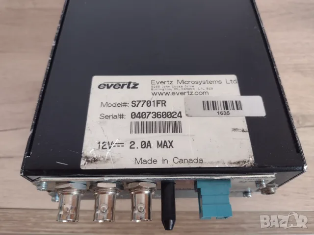 Evertz S7707ЕО Fiber Electrical to Optical Converter, снимка 5 - Друга електроника - 55507583