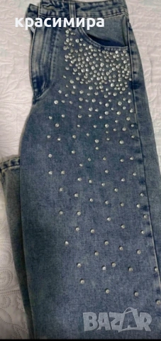 Нови дамски дънки с камъни , снимка 4 - Дънки - 54140769