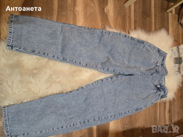 BERSHKA mom fit сини, снимка 3 - Дънки - 54542579
