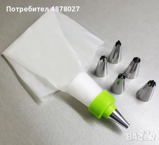 Комплект пош Shik с 6 бр накрайници за крем, снимка 3 - Комплекти и лотове - 55594841