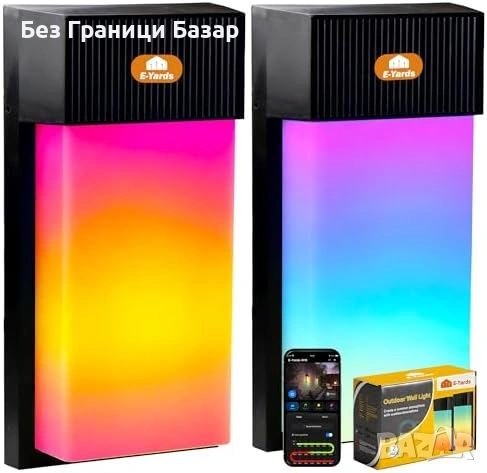 Нови 2 броя лампа LED външно осветление RGBIC 1500LM Alexa WiFi IP65