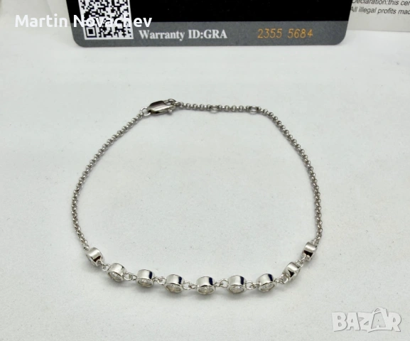 Сребърна гривна с мойсанит (Диамант) 0.9 карата, снимка 7 - Гривни - 54923383