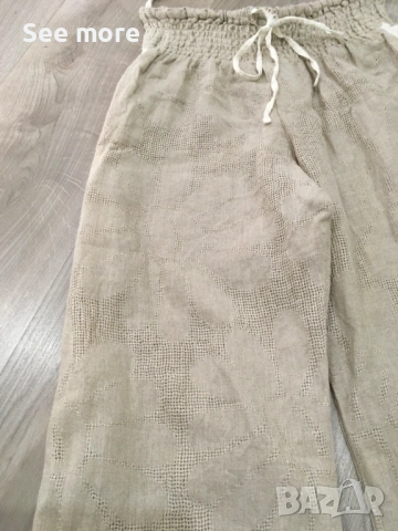 Mastro Moda 100% лен флорален панталон М, снимка 8 - Панталони - 54208506