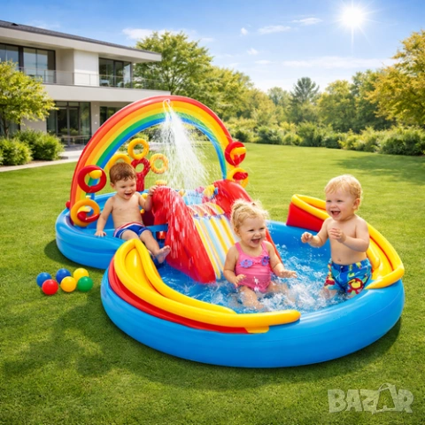 Детски басейн с пързалка / Надуваем детски център / Детски басейн с фонтан, снимка 9 - Надуваеми играчки - 54333062