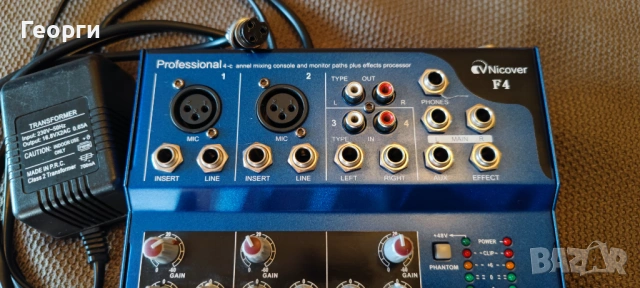 Професионален мишпулт Nicover 4F, снимка 2 - Ресийвъри, усилватели, смесителни пултове - 54087171
