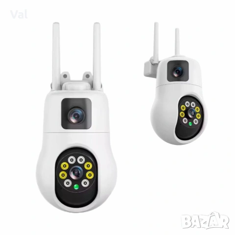 Смарт PTZ WiFi камера за външен монтаж 2x 3MP, ICSee