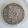 Испания 1 песета 1899 SGV • Сребърна монета • Alfonso XIII, снимка 2