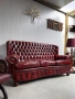 Chesterfield/Честърфилд Класически кожен диван – Бордо, снимка 3
