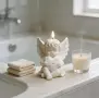 3D ангел свети крака и сърце силиконов молд форма свещи гипс сапун смола фондан декорация торта , снимка 2