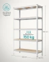 Метален стелаж за големи натоварвания SONGMICS, 5 регулируеми рафта, 60 x 120 x 200 см, до 750 кг, с, снимка 2