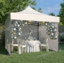 Сгъваема Шатра 3х3 с Три Страници в Кремав Цвят и Усилена Конструкция, снимка 3