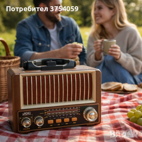 Ретро радио JOC TG-2502T-S - класически стил и мощен звук, снимка 2 - Радиокасетофони, транзистори - 55175299