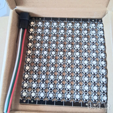WS2812 B RGB-IC LED панел, 10x10 100 светодиода , снимка 5 - Лед осветление - 54660691