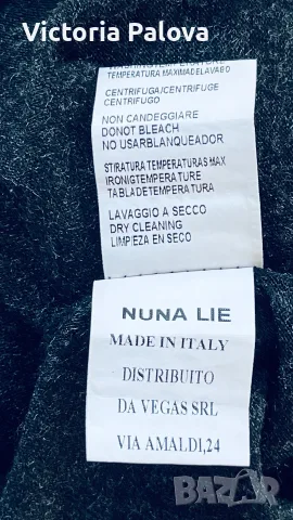 Долга рокля тип noтник Nuna Lie (Made in Italy), размер XS - тъмносив меланж, снимка 14 - Рокли - 55456974