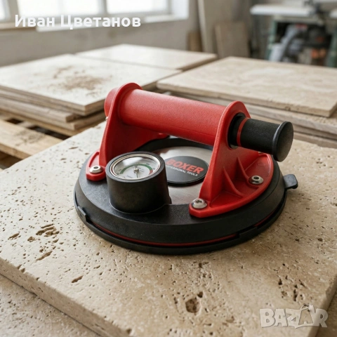 Вакуумна вендуза за плочки BX-3269 до 200 кг с манометър – Максимална сигурност и контрол