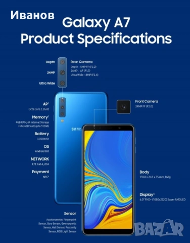 Samsung Galaxy A7 - 4GB RAM / 64GB - Отлично състояние, снимка 9 - Samsung - 54642915