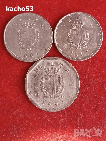 2,2,5 цента 1995-2005 г. Малта, снимка 2 - Нумизматика и бонистика - 55177504