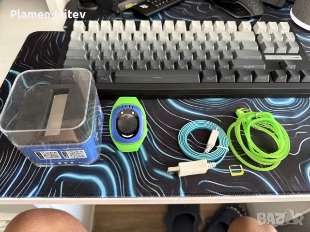 Детски часовник Myki touch с локация синьо зелен