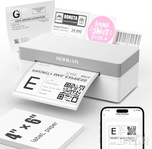 Rongta Bluetooth термопринтер за етикети, Еконт, Спиди, товарителници