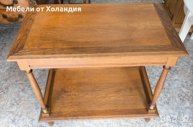 Дъбова масичка/конзола на 2 нива, снимка 3 - Етажерки - 54438425