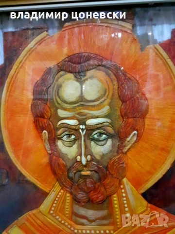Ставри Калинов живопис,маслени бои върху керамичен релеф,стара картина, снимка 2 - Картини - 54138166
