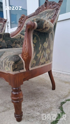 Кресла ретро 2 бр. махагонов масив, снимка 4 - Дивани и мека мебел - 54054027