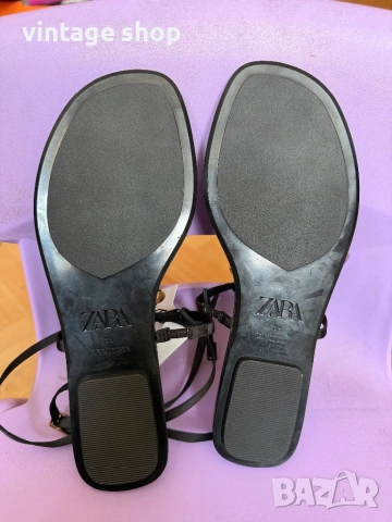 Ефектни дамски сандали Zara, размер 39( нови, с етикет), снимка 5 - Сандали - 54490059