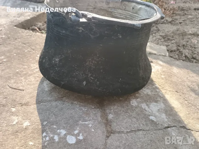 Старо медно котле , снимка 4 - Антикварни и старинни предмети - 55578200
