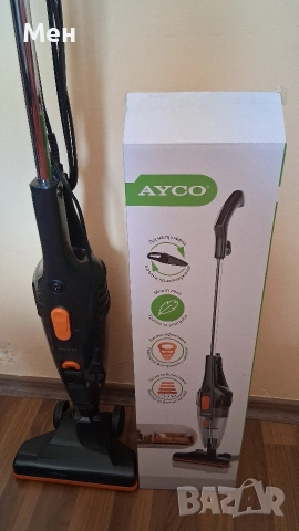 Прахосмукачка вертикална 2в1 AYCO HAVC-230, 600W, 500 мл, HEPA филтър, Циклон, Черен/оранжев