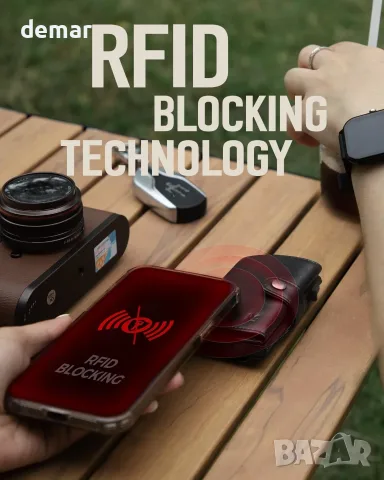 Мъжки портфейл с джоб за монети, прозорец за лична карта, RFID блокиране, до 11 карти, снимка 4 - Портфейли, портмонета - 55516929
