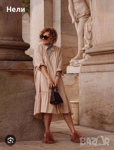 ZARA Нова с етикети прекрасна рокля тип риза