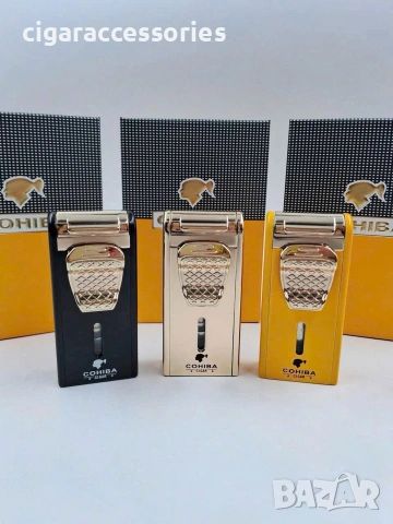 COHIBA запалка за пури – 2 Jet пламъка, вградена резачка и пънч