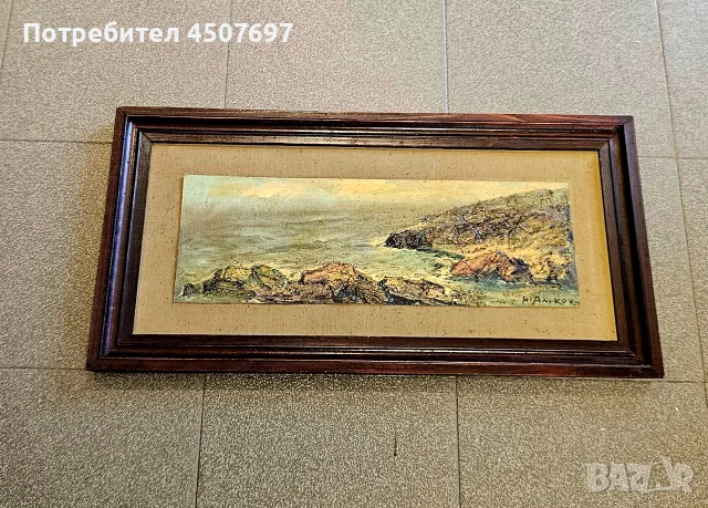 Картина море - Наполеон Алеков (масло, 50х17 см)
